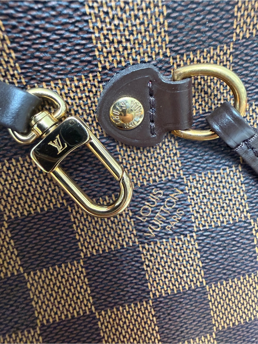 Louis Vuitton Damier Ebene Canvas Neverfull Tote with Zip Pochette in Brown MM - Picture 14 of 16